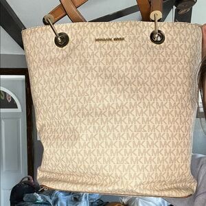 Michael Kors Beige Monogram Tote